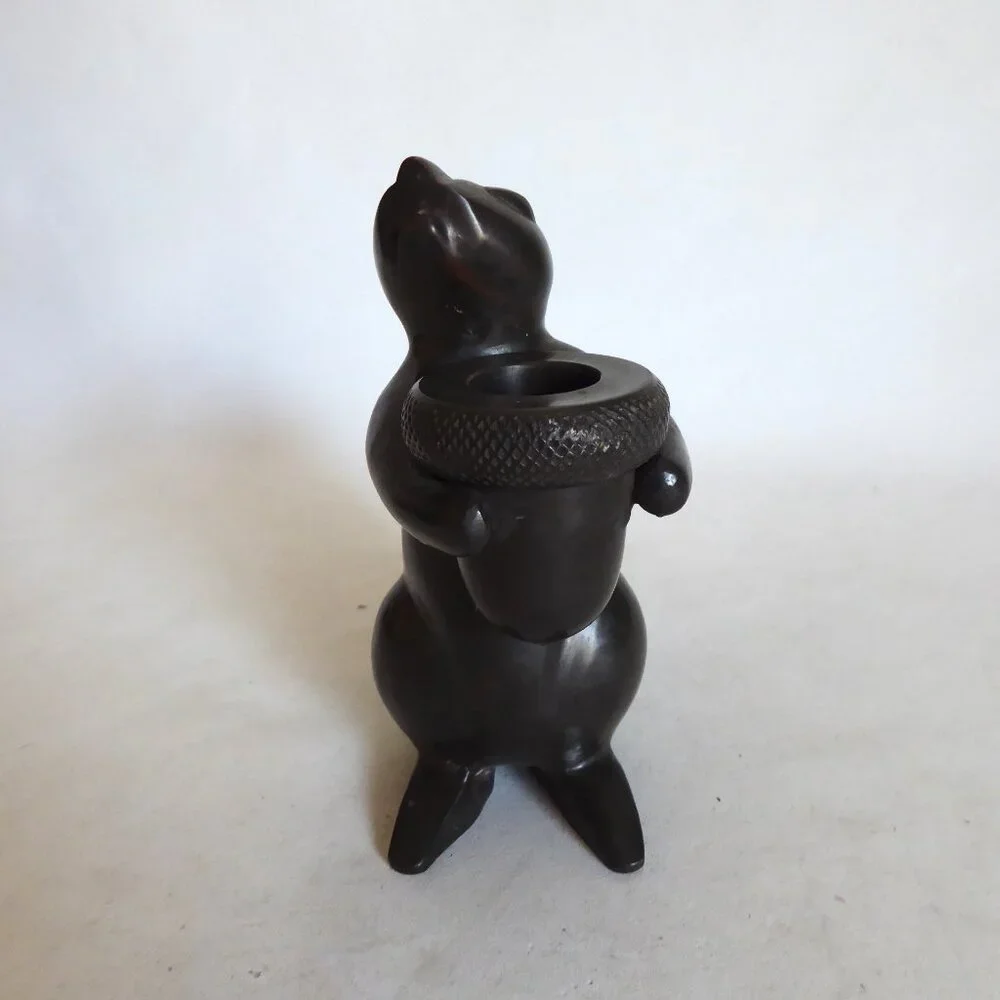 NEW RESTORATION HARDWARE BRONZE SQUIRREL HOLDING ACORN CANDLE HOLDER